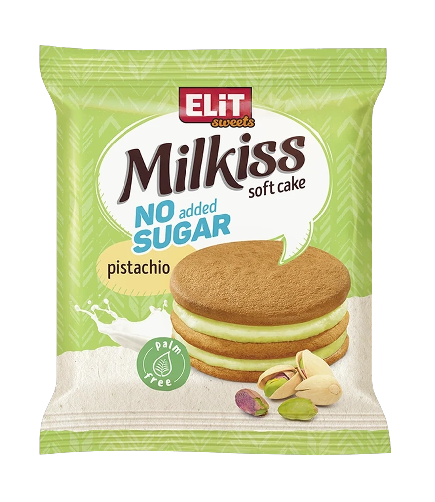 Milkiss soft cake with pistachio and no added sugar